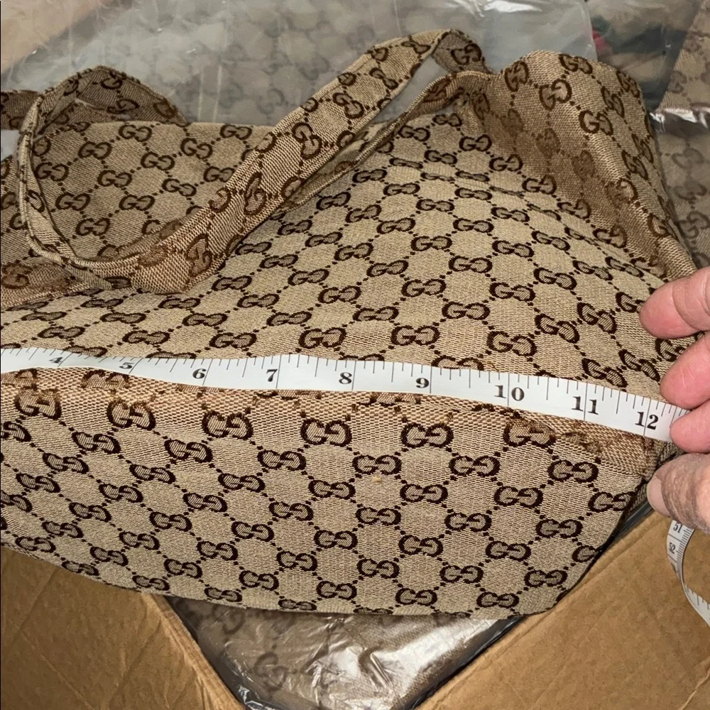 Dog carry bag Beige Patterned with Ribbon Accent - Picture 7 of 8